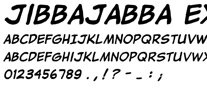 jibbajabba ExtraBold Italic police